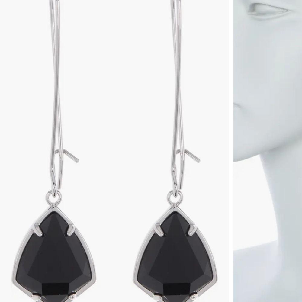 Kendra Scott Kendra Scott  Carrine Earrings in Silver & Black Opa